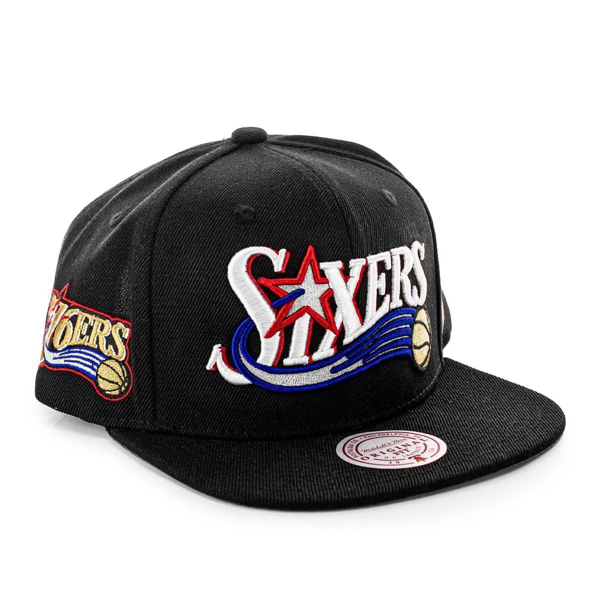 Mitchell & Ness Philadelphia 76ers NBA Triple Play HWC Snapback Cap HS8578-P76BLCK - schwarz