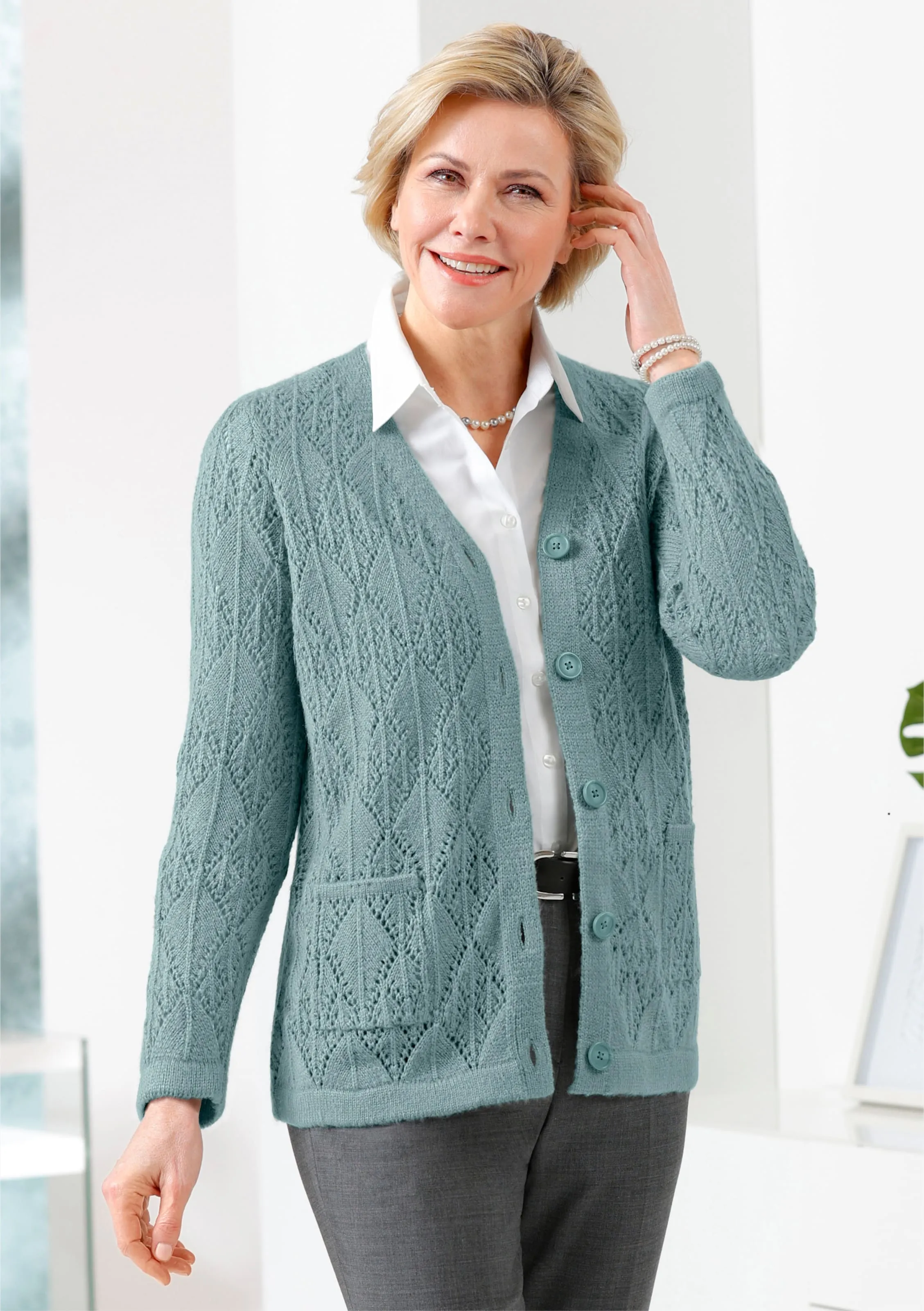Strickjacke in jade