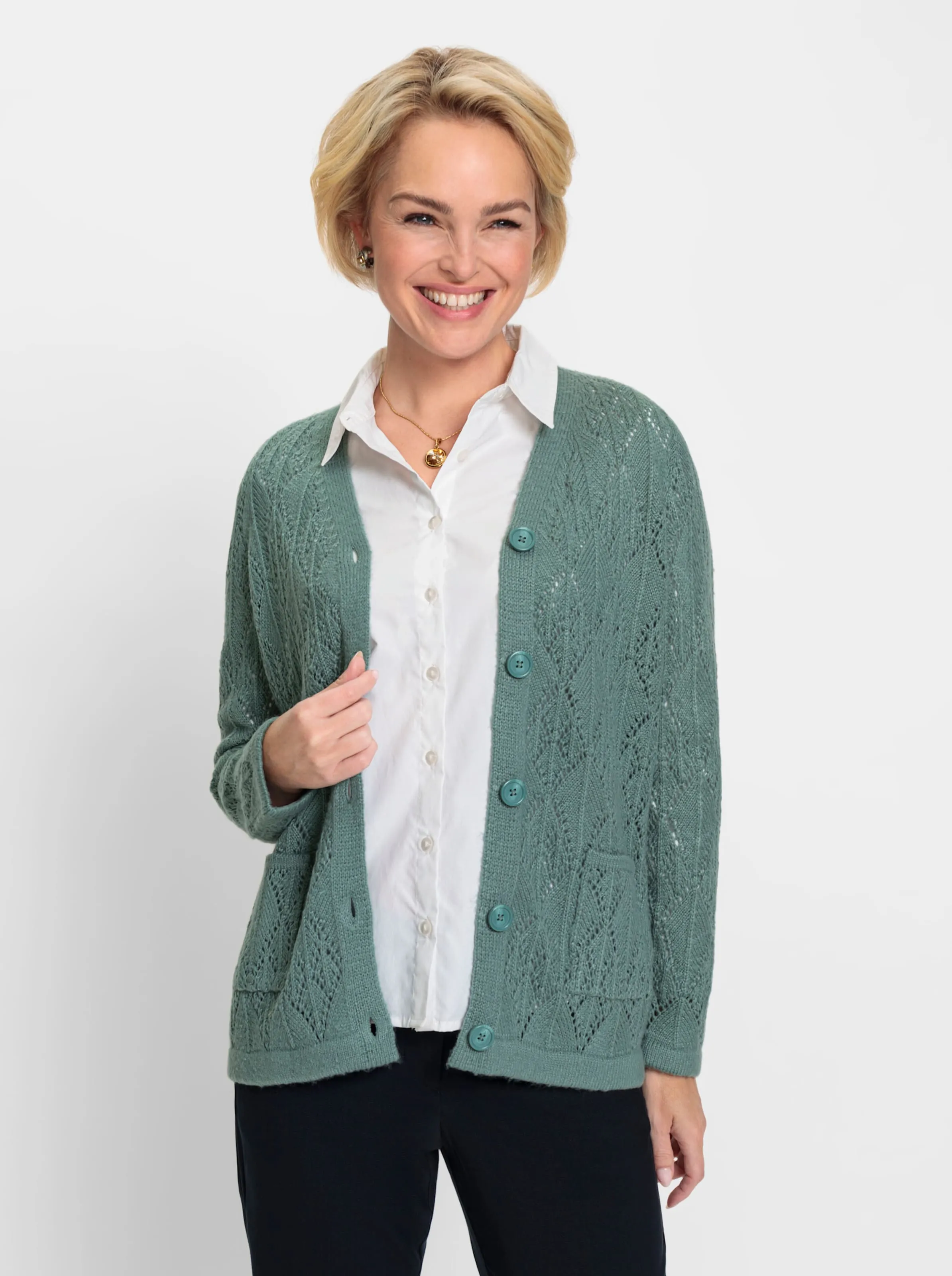 Strickjacke in jade